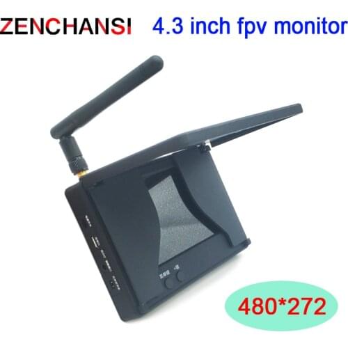 5.8G FPV Monitor with 48CH 4.3 Inch LCD Display 16:9 Monitor Part All-in-one image transmission For RC Multicopter FPV Drone