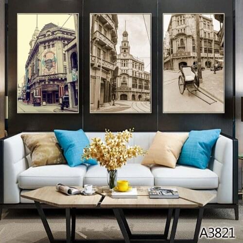 Abstract Oil Painting Print on Canvas 3pcs Paris Tower London Booth Bus View Canvas Art Printing Wall Art Picture for Home Decor