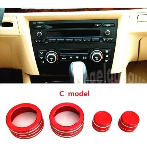 Car Center console air conditioning volume control knob button ring cover frame sticker For BMW 3 series E90 E92 E91