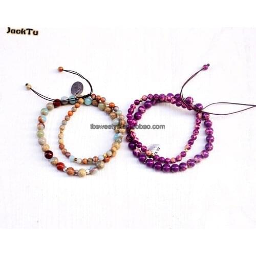 Boho Brazilian Stone Nepal Stretch Bracelets Handmade Elastic Bead Yoga Bracelet Yoga Jewelry Dropshipping