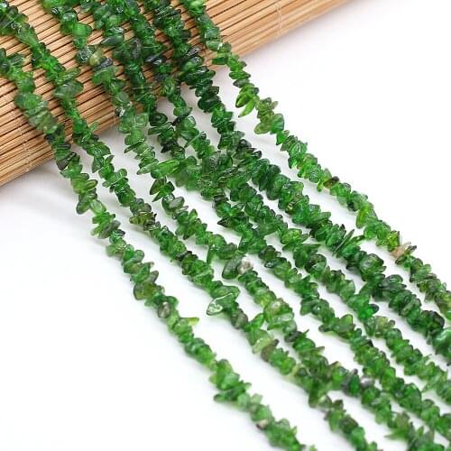 Hot Natural Irregular Green Spodumene Stone Loose Beads DIY for Jewelry Making Necklace Bracelet Gift Size 3x5-4x6mm Length 40cm