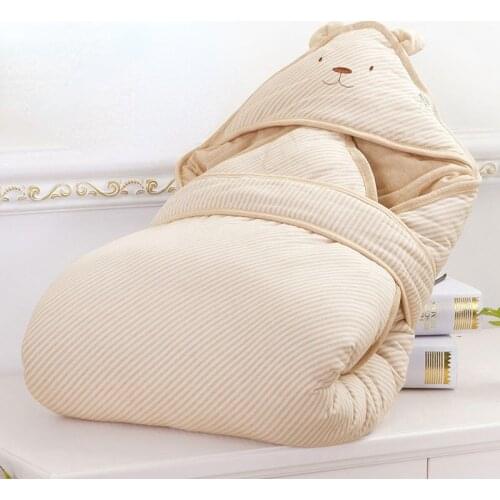 Color Cotton Quilt for Babies Four Seasons Universal Linerless Newborn Solid Color Stripes Sleeping Bag Comfortable Hug Blanket