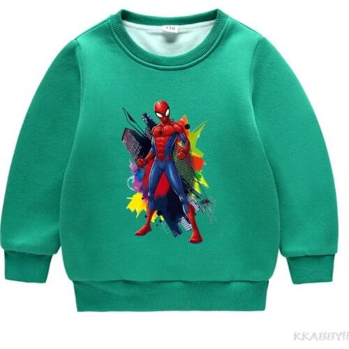 Spiderman Boys Girls Sweatshirts Autumn Children Hoodies Baby Girls Print Sweater Kids Cartoon T-shirt Clothing