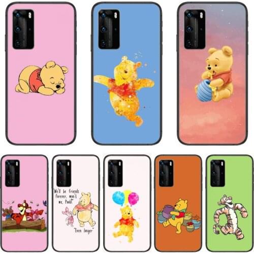Disney Winnie Bear Phone Case For Huawei P 40 30 20 10 9 8 Lite E Pro Plus Black Etui Coque Painting Hoesjes comic fashion