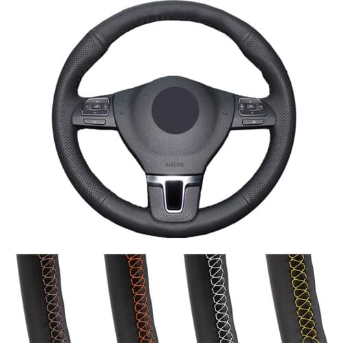 DIY Customized Original Car Steering Wheel Cover For Volkswagen Golf Tiguan Passat B7 Passat CC Touran Jetta Mk6 Magotan Sagitar
