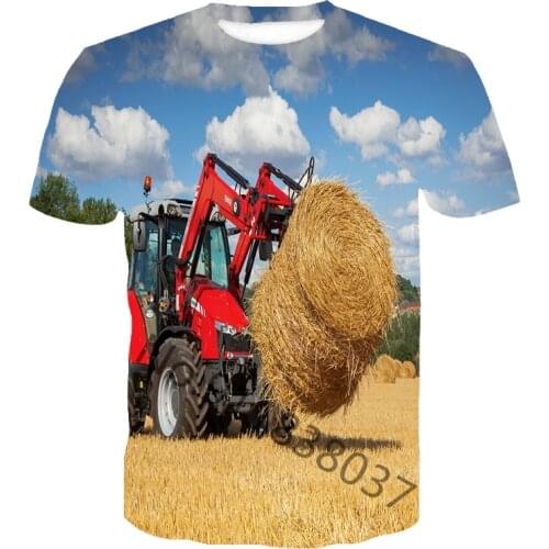 Summer 3D Printing New Car Tractor T-Shirt Men Hip Hop Ropa Hombre Casual Streetwear MenS T-Shirt Tops Children Tops Shirts