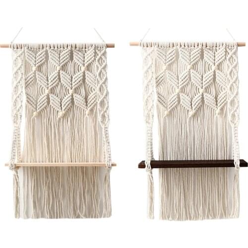 Macrame Tapestry Wall Hanging Bohemian Style Cotton Rope Tapestry Bohemian Style Mural 44*70cm Cotton Rope For Bedroom normal