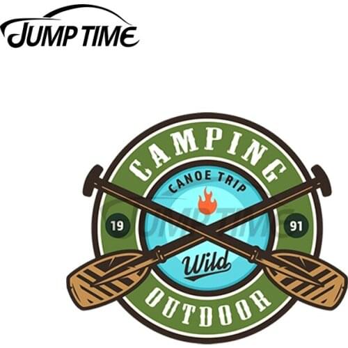 JumpTime 13 x 11.9cm Camping Outdoor Wild Canoe Trip Vinyl Car Stickers Room Family Vinyl Material Scratch-proof Window Decal