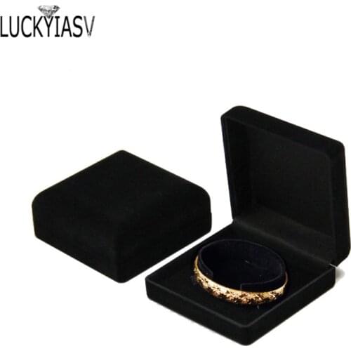 Premium Bangle Bracelet Box Black Velvet Coated Jewelry Display Boxes C Collar Jewellery Packaging Gift Holder Organizer Case