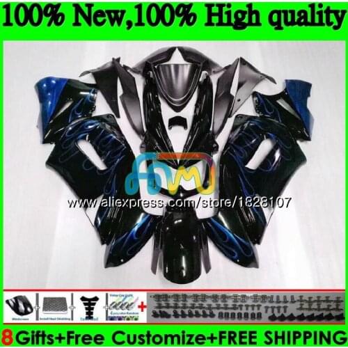 Body For KAWASAKI 650R ER6 F 650 R ER 6 F ER6F 06 650R-ER6F 6BS.14 ER-6F Blue flames ER 6F 06 07 08 2006 2007 2008 Fairing kit