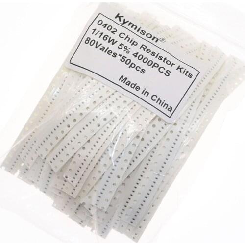 4000pcs 0402 Chip Resistor Kits Sample Kit 10R~1M 80values of 50pcs each For DIY Assorted Kits