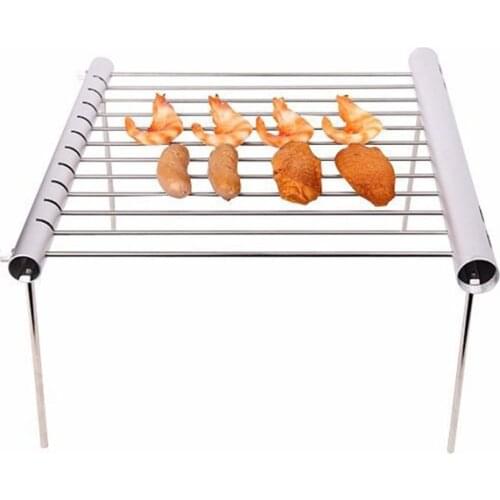 Outdoor Foldable Portable Stainless Steel Grill Rack Grill Net Fast Assemble picnic barbecue Grill Rack Ultra Light