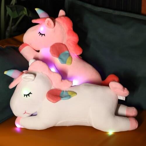 New 50cm Giant Colorful Glowing Unicorn Luminous Plush Toys Kawaii Light Up Led Unicorn Stuffed Toys Doll Kids Christmas Gift