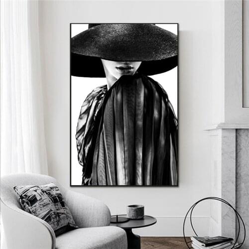 Nordic Poster Black And White Canvas Painting Women Wall Art Posters Prints Wall Pictures For Living Room Scandinavian