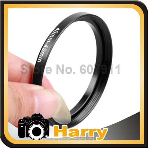 46mm-49mm 46-49mm 46 to 49 Step Up Ring Filter Adapter black