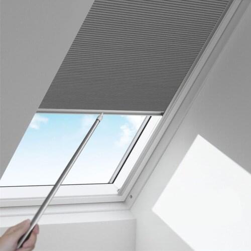 Manual Pattern Cellular Cordless Honeycomb Blinds Full Blackout Fabric Window Shades for Skylight