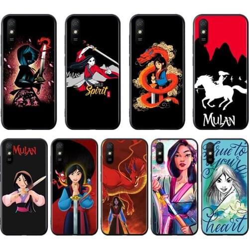 Silicone Cover Princess mulan For Xiaomi Redmi K40 K30i K30T K30S K20 10X GO S2 Y2 Pro Ultra Black Phone Case