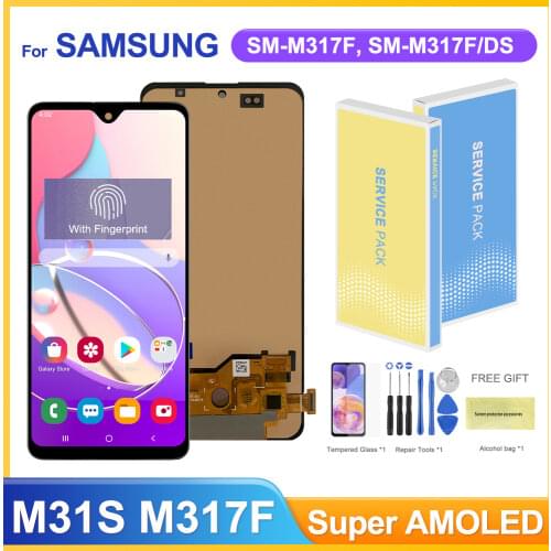 Super Amoled Screen For Samsung Galaxy M31S Lcd Display Touch Screen Digitizer Assembly Parts For Samsung M31S M317F M317F/DS