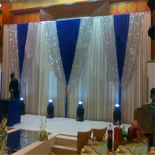 Wedding 3mx6m backdrop Wedding arrangement Wedding Sequins stage background with Beatiful Swag
