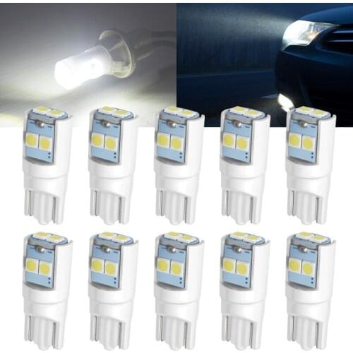 T10 LED Car W5W 194 168 Replacement DC 12V 3030 SMD White Reverse Instrument Panel Lamp Ceramics Bulbs For Clearance Lights