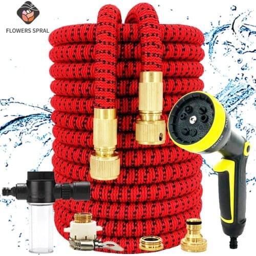 Telescopic Extension Watering Hose Hot Sale 17-150FT Outdoor Car Wash High Pressure Garden Hose Greenhouse Watering Cleaning Kit