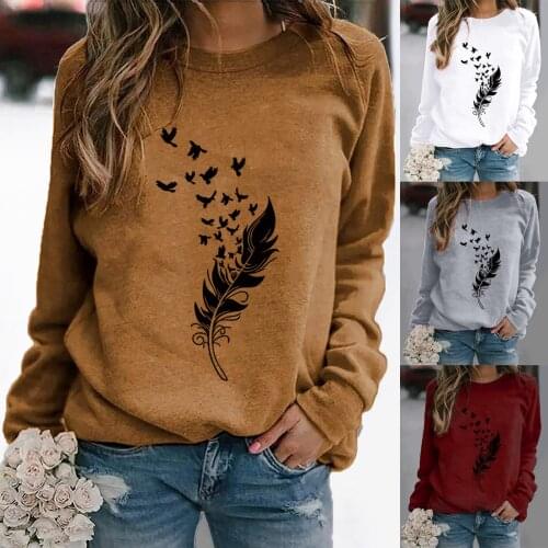 Hoodie Women Oversize S-3XL Fashion Winter Womens Casual Long Sleeve Tops Ladies Print Sweatshirt high quality materials c50