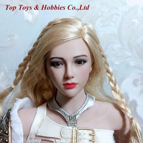 In stock long Blonde hair TBLeague Valkyrie blonde female head 1/6 Tariah Silver Valkyrie head toy for Tbleague pale body