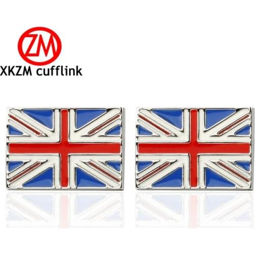 High quality fashion mens shirts Cufflinks England Britain flag sleeve button brass Cufflinks wholesale and retail