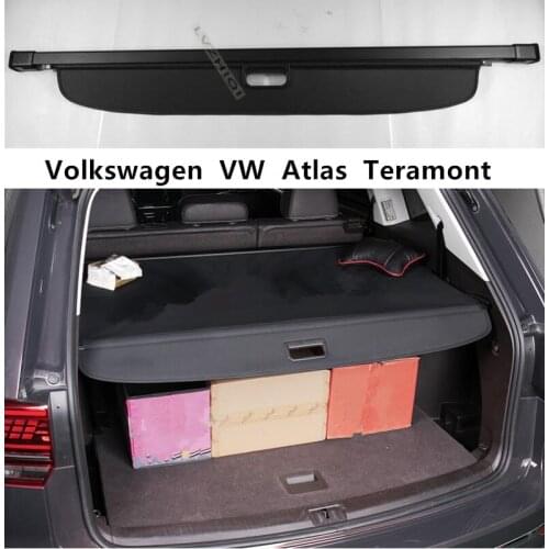 Rear Trunk Cargo Cover Security Shield For Volkswagen VW Atlas Teramont 2017 2018 2019 2020 High Quality Accessories Black Beige