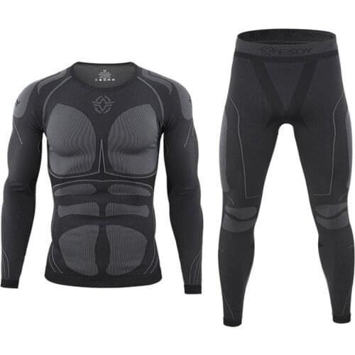 Winter Thermal Underwear Men Compression Base Layer Sport Cycling Base Layers Warm Long Sleeve Sets for Cycling/Hiking/Skiing