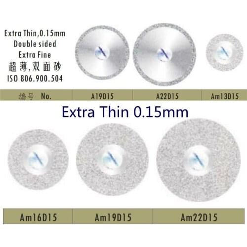 10PCS/lot Extra Thin 0.15mm Diamond Cutting DIsc Dental Lab Material Diamond Disc Polishing Grinding Wheel Fit Drill Rotary Tool