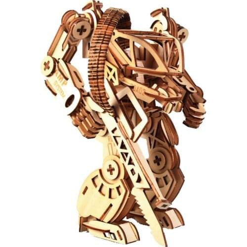 217Pcs 22cm Wooden Mecha Bricks Model STEM MOC Small Particles Building Block Educational Toy