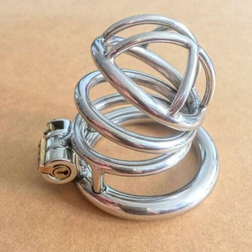 304 Stainless Steel Cockring Metal Chastity Cage Penis Lock Bondage Cbt Chastity Device BDSM Sex Toys For Men Cbt Cock Cage
