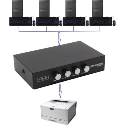 4 Ports USB 2.0 Sharing Switch Switcher Adapter Box For PC Scanner Printer - L060 New hot