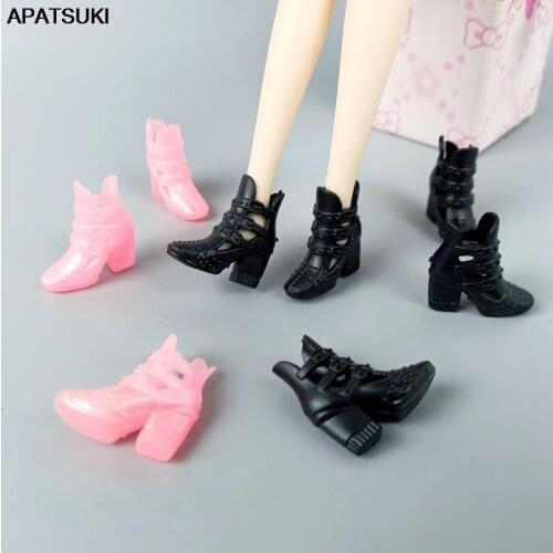 5pairs/lot Fashion Doll Shoes For Barbie Dolls Accessories High Heel Sandal Shoes 1/6 BJD Dollhouse Kids DIY Toys