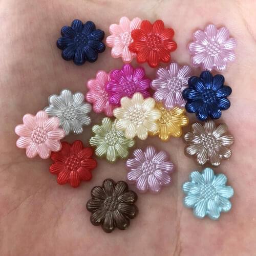 50pcs Mix Acrylic 13mm Rainbow Daisy Flatback Child Scrapbook Craft/wedding F291