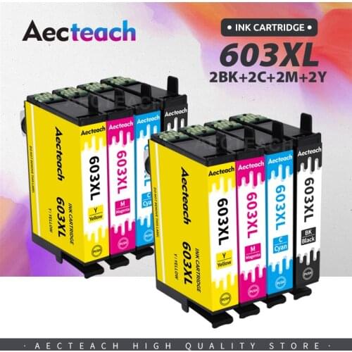 Aecteach new T603 T603XL E-603XL Compatible Ink Cartridge for Epson WorkForce WF-2810DWF WF-2830DWF WF-2835DWF WF-2850DWF
