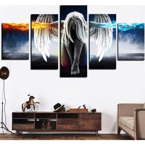 Angeles Girls diamond embroidery 5 Piece handcraft 5d diy diamond painting full square round multi Panel pattern mosaic WW157