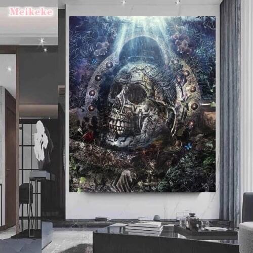 Diy 5D Butterfly Skull Full Diamond Painting cross stitch kits art High Quality Cartoon 3D paint by diamonds mosaic gift