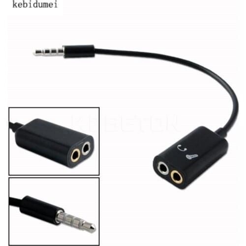 3.5mm headphone mic audio splitter cable female to dual male converter adapter