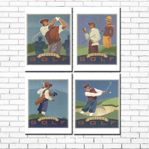 Free shipping modern figure painting golf Space canvas prints oil painting on canvas golf course wall art decoration picture