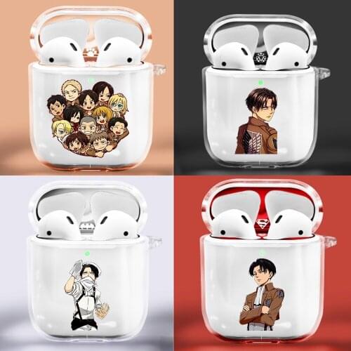 Luxury Japan Anime ATTACK ON TITAN Funda Protective Headset Cover for AppleAirpods 1/2 Bluetooth Earphone Clear Case Headphone