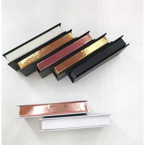 Black And White Custom Private Label Packaging Empty Rectangular Box Lashes Cases For 25mm 27mm Natural Mink Eyelashes