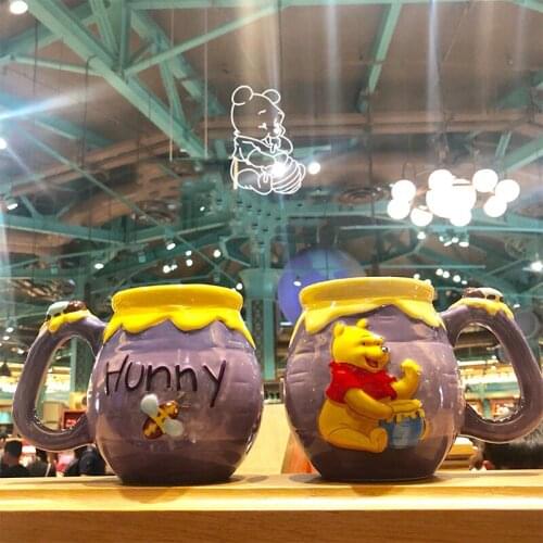 Disney Winnie the Pooh Water Coffee Cup Action Figures Pooh Bear Mug Figure Model Toys Collection Toys Gifts for Kids