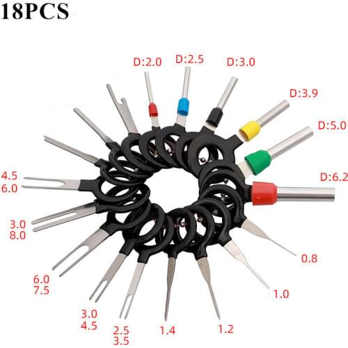 3PCS 8PCS 11PCS 18PCS 21PCS 26PCS Stainless Steel Pin Extractor Car Terminal Removal Tools Terminal Repair Professional Tools