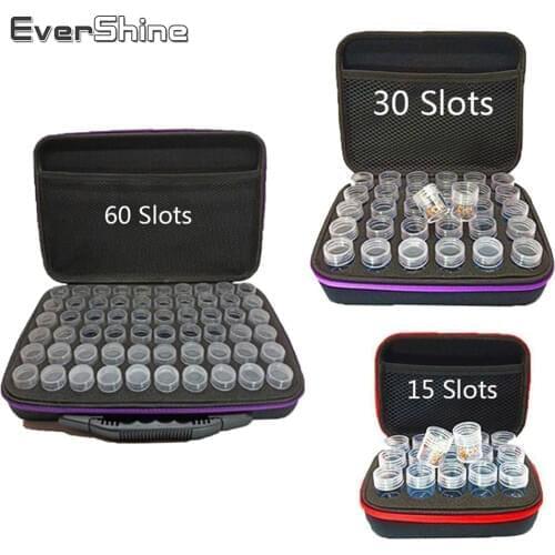 EverShine 15/30/60 Slots Diamond Painting Tools Accessories Diamond Embroidery Bead Storage Bottle Multi-function Handbag Kits