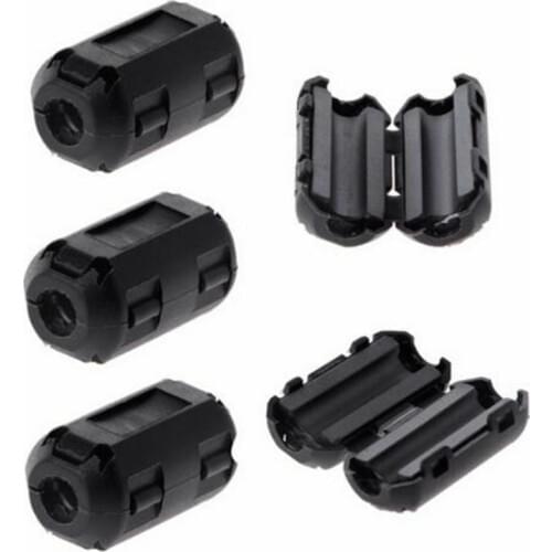 5 Pcs 3.5/5/7/9/11/13mm Clip-On Ferrite Ring Core Noise Suppressor For EMI RFI Clip Cable Active Components Filters