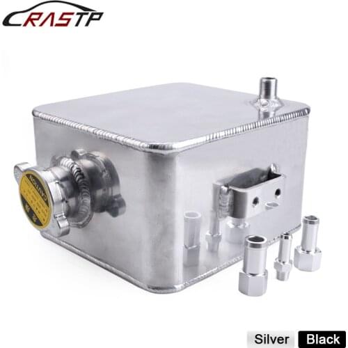 RASTP-2.5L Aluminum Silver Or Black Square Type Coolant Radiator Overflow Recovery Water Tank Bottle Reservoir RS-OCC033