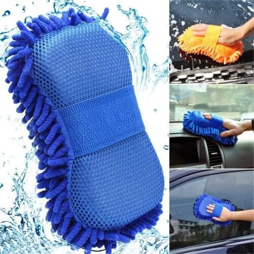 2PCS Microfiber Chenille Car Cleaning Sponge Towel Cloth Auto Wash Gloves Car Washer Supplies Home Cleaning Towel