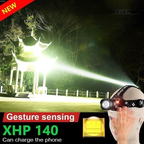 HEDELI XHP140 IR Sensor Powerful led Headlamp XM L2 Flashlight 18650 rechargeable usb head light XHP90 Camp Head Torch lanterna